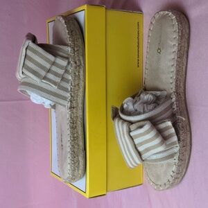 Seven Dials Wagner Beige Striped Neutral Summer Espadrille Sandals size 8.5